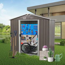 Load image into Gallery viewer, 8Ft x 4Ft Outdoor Metal Storage Shed - Gray
