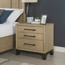 Load image into Gallery viewer, 3 Drawer Nightstand With USB Charging Port - Brown
