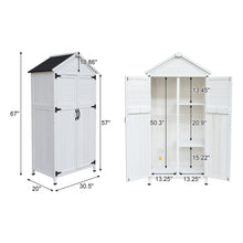 Load image into Gallery viewer, Storage Shed With Double Doors For Outdoor Garden Tool Organization - White
