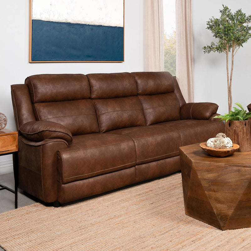Worthington - Padded Arm Sofa - Dark Brown