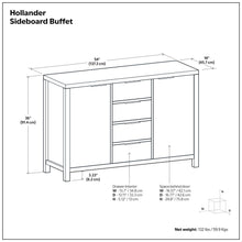 Load image into Gallery viewer, Hollander - Handcrafted Sideboard Buffet
