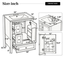Load image into Gallery viewer, Modern Bathroom Vanity With Sink, Soft Close Drawers &amp; Door, Storage Rack
