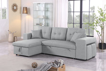 Load image into Gallery viewer, Daniel - Upholstered Reversible Sectional With Pull Out Loveseat - Light Gray
