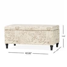 Load image into Gallery viewer, Parisian Upholstered Fabric Storage Ottoman - Beige / Reclaimed Natural
