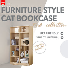 Load image into Gallery viewer, Furniture Style Cat Bookcase Cat Tree Shelves - Natural
