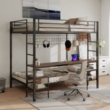 Load image into Gallery viewer, Ethan - Bunk Bed With Desk, Charging Station, Storage Shelves
