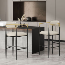 Load image into Gallery viewer, Upholstered Bar Stools With Backs For Kitchen Island (Set of 2)
