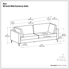 Load image into Gallery viewer, Ava - Mid Century Sofa, Upholstered
