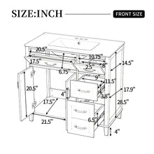 Load image into Gallery viewer, Bathroom Vanity With Sink, Soft Close Doors &amp; Drawers - Wood

