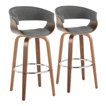 Load image into Gallery viewer, Vintage Mod - Mid Century Modern Fixed Height Barstool With Swivel With Round Footrest (Set of 2)
