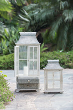 Load image into Gallery viewer, Wooden Candle Lantern Decorative, Hurricane Lantern Holder Decor For Indoor Outdoor, Home Garden Wedding - Ivory
