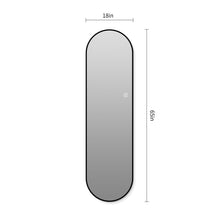 Load image into Gallery viewer, Capsule Shaped Dimmable LED Full Length Wall Mirror With Frame - Silver
