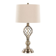 Load image into Gallery viewer, Linx - Twist Contemporary Table Lamp (Set of 2) - Antique Soft Brass / White
