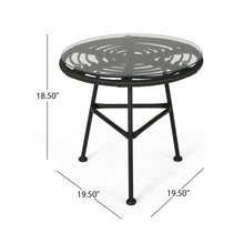 Load image into Gallery viewer, Petrichor - Outdoor Side Table With Tempered Glass And Steel Frame
