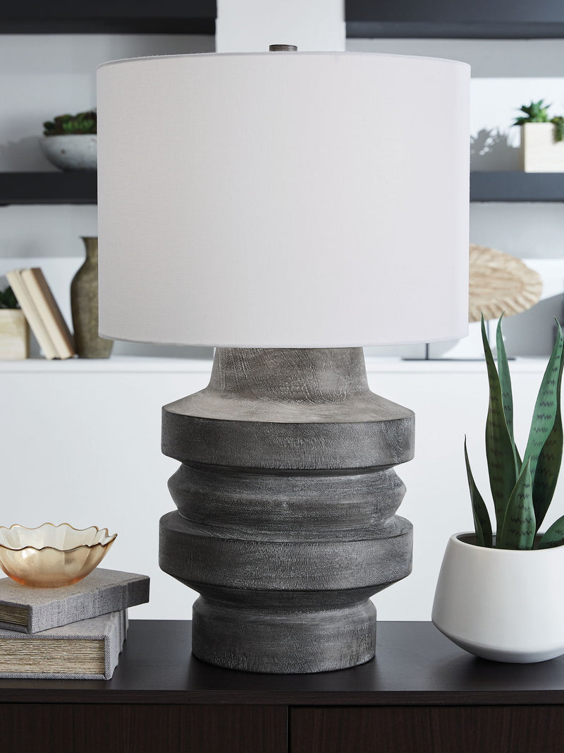 Wahida - Poly Table Lamp - Distressed Black