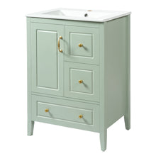 Load image into Gallery viewer, Retro Bathroom Vanity With Sink, Soft Closing Cabinet &amp; Drawers
