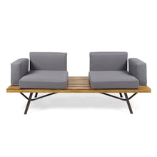 Load image into Gallery viewer, Outdoor Sofa With Cushions And Iron Legs - Dark Gray
