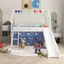 Load image into Gallery viewer, Jack - House Loft Bed With Slide And Curtain Set
