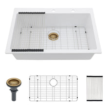 Load image into Gallery viewer, Quartz Kitchen Sink, Granite Composite, Drop In Sink With Durable Design
