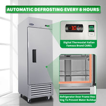 Load image into Gallery viewer, Commercial Freezer 23 Cu.Ft With 1 Solid Door Reach-In Freezers Stainless Steel Etl Approved Upright Freeze Storage - Silver
