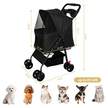 Load image into Gallery viewer, Foldable Pet Stroller For Small Dogs And Cats With Multi Functional Tray
