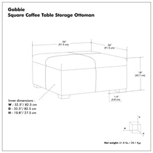 Load image into Gallery viewer, Gabbie - Coffee Table Upholstered Storage Ottoman
