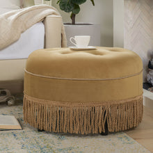 Load image into Gallery viewer, Yolanda - Luxurious Upholstery Round Upholstered Accent Ottoman
