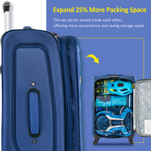 Load image into Gallery viewer, Softside Luggage Expandable 3 Piece Set Suitcase Upright Spinner Softshell Lightweight Luggage Travel Set
