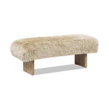 Load image into Gallery viewer, Leda - Sheepskin Fur Rectangular Accent Bench - Natural Blonde
