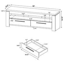 Load image into Gallery viewer, 2 Drawer TV Console With Floating Top - Gray
