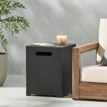 Load image into Gallery viewer, Modern Iron Tank Holder Side Table With Powder Coated Frame - Brown / Gold
