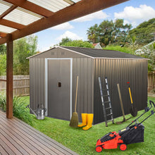 Load image into Gallery viewer, 8X10Ft Outdoor Metal Storage Shed - Gray
