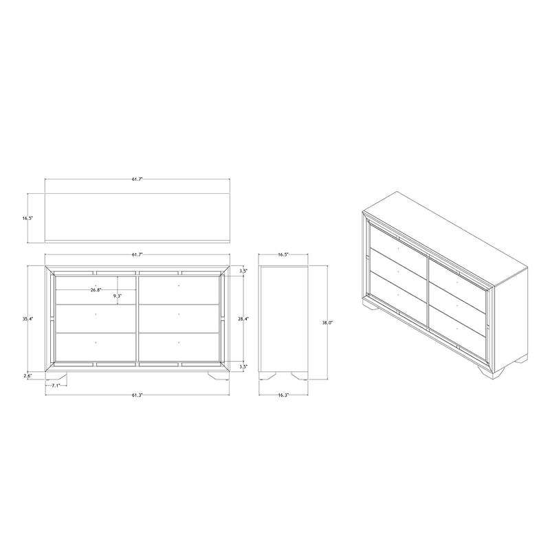 Chloe - Dresser - Silver / Gray
