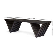 Load image into Gallery viewer, Gloaming - Outdoor Bench With Slat Design And Triangular Base - Dark Gray
