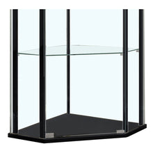 Load image into Gallery viewer, Lysander - 4 Shelf Curio Cabinet With Triangular Silhouette - Black

