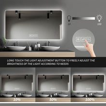Load image into Gallery viewer, 28" Bathroom Mirror With LED Lights Front And Backlit, Anti-Fog Lighted Vanity Mirrors For Wall Mounted And 5 Level Dimmable, Horizontal / Vertical - Clear

