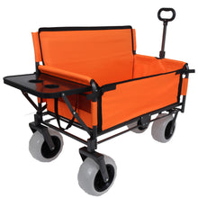 Load image into Gallery viewer, 3 In 1 Folding Wagon With Bench Seat &amp; Rear Mounted Tabletop - Orange
