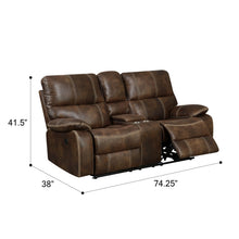 Load image into Gallery viewer, Power Reclining Loveseat - Brown - Fabric
