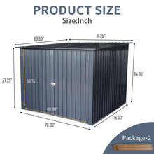 Load image into Gallery viewer, Outdoor Steel Storage Shed For Bicycle With Slope Roof And 4 Bike Tracks - Black
