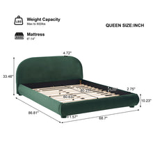 Load image into Gallery viewer, Upholstered Simple Modern Bedroom Bed With Curved Headboard
