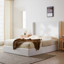 Load image into Gallery viewer, Carmen - King Size Upholstered Wingback Bed - White
