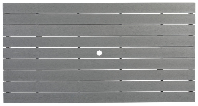 Transville - Rectangular Counter Table With Umbrella Option - Gray / White