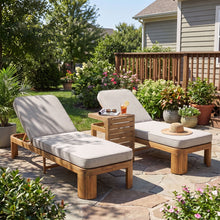 Load image into Gallery viewer, Outdoor Chaise Lounge Set With Side Table, 5 Position Adjustable Patio Recliner
