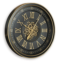 Load image into Gallery viewer, Dairton - Wall Clock - Black / Gold Finish
