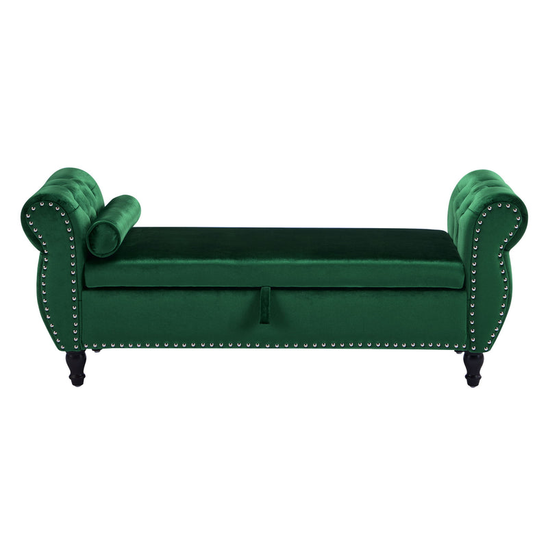 Luxurious Multifunctional Storage Ottoman Bench With Pillow