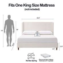 Load image into Gallery viewer, Harper - Tall Headboard Upholstered Bed / High Headboard / Elegant Simplicity / No Box Spring Needed
