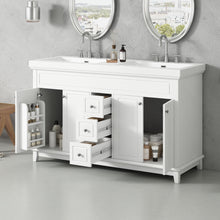 Load image into Gallery viewer, Bathroom Vanity With Double Sinks, 3 Drawers &amp; 4 Doors - White
