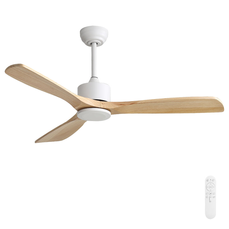 42" Ceiling Fan With No Light, Reversible DC Motor, 2 Downrods (12.5Cm / 25Cm) For Bedroom & Living Room - White