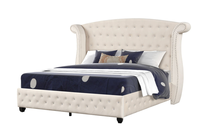 Sophia - Crystal Tufted Upholstered Bed