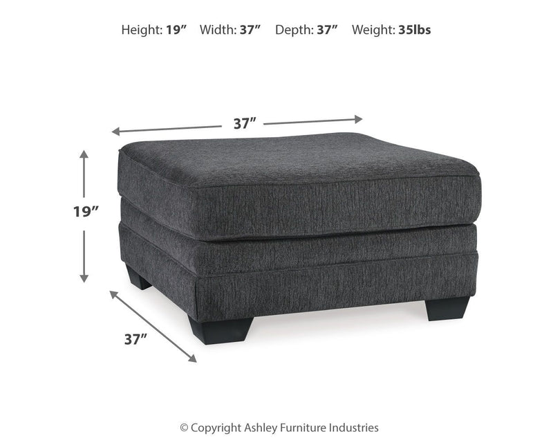 Tracling - Oversized Accent Ottoman - Slate